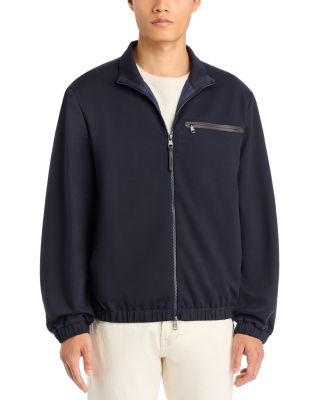 Cotton Blend Zip Cardigan Jacket