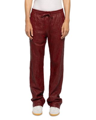 Pocha Crinkled Leather Trousers