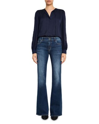 Shay Silk Stretch Lace Panel Blouse
