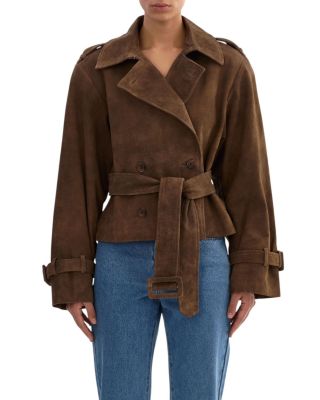 Dhana Suede Short Trench Coat