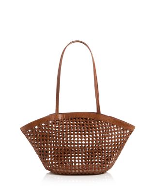 Caning Woven Leather Tote