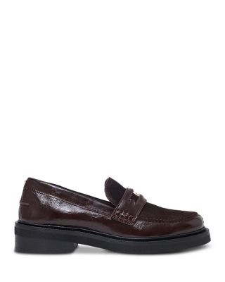 Women's Two Tone Shiny Leather & Suede Loafers