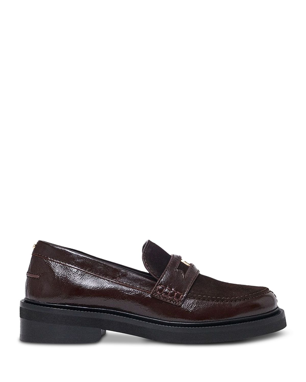 Maje Women's Two Tone Shiny Leather & Suede Loafers