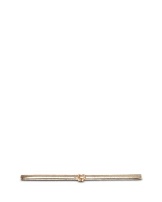 Women's Slim Metallic Leather Belt