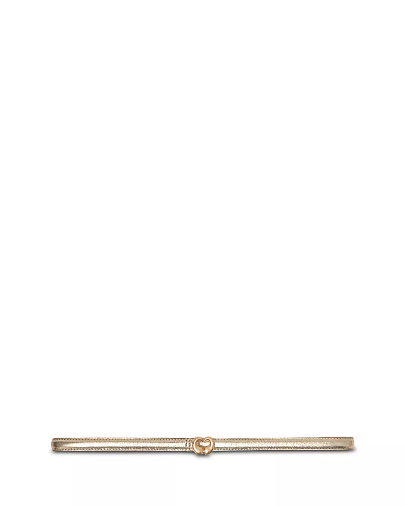 Maje Women's Slim Metallic Leather Belt
