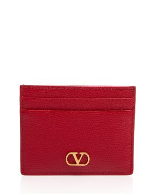 VLogo Grained Leather Card Case