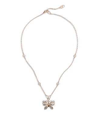 Pav&eacute; Butterfly Pendant Necklace, 16.5" 