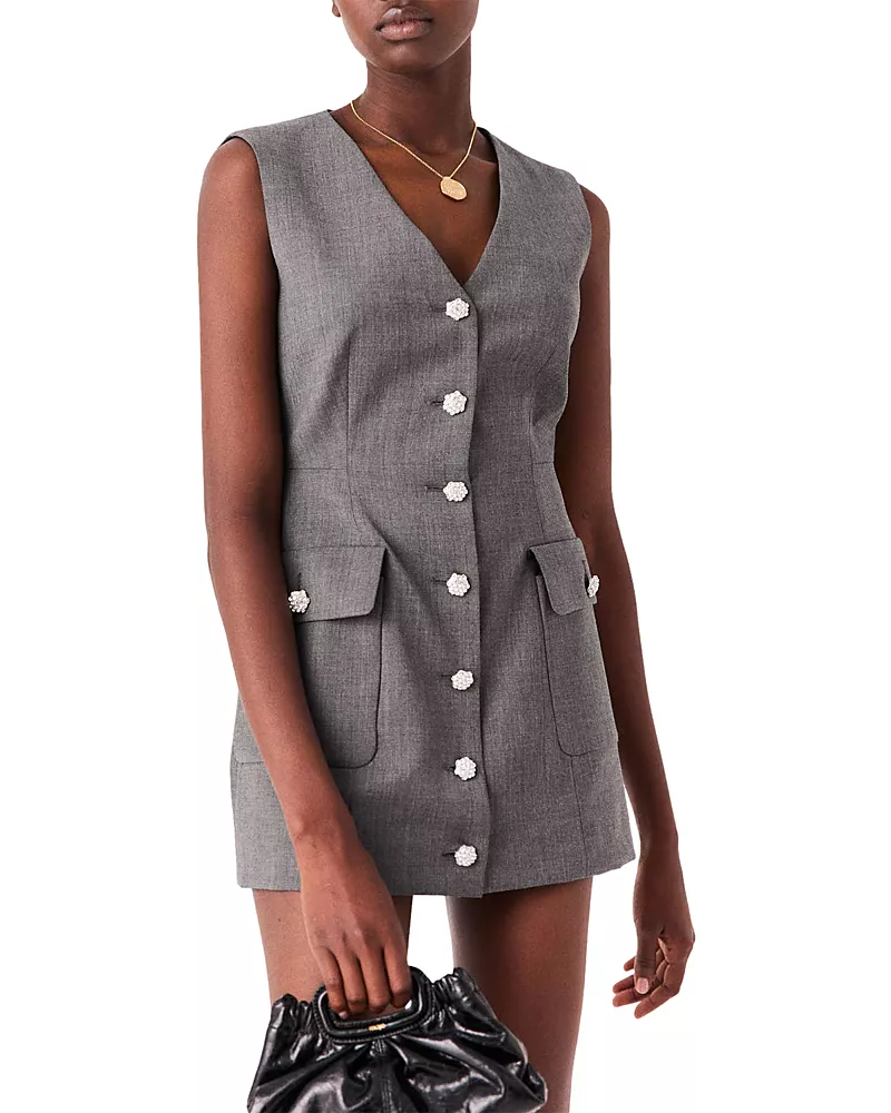 Maje Iendra Jewel Button Romper