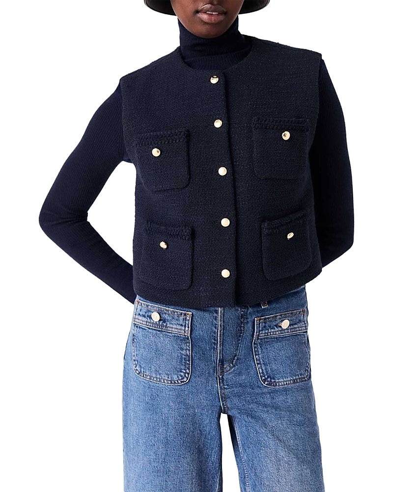 Maje Liponette Tweed Vest