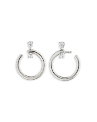 Sterling Silver Sun Moon & Stars White Sapphire Galaxy Wrap Hoop Earrings