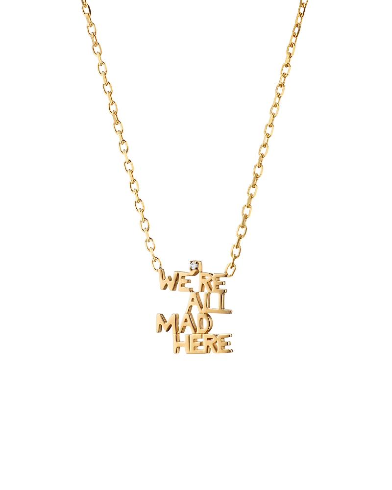 Monica Rich Kosann 18K Yellow Gold Diamond We're All Mad Here Necklace, 16-18