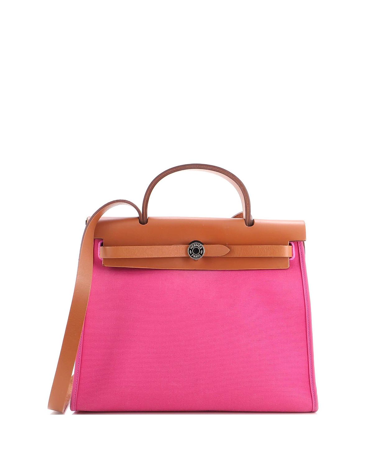 Pre-Owned HERMES 31 Herbag Zip Leather and Toile