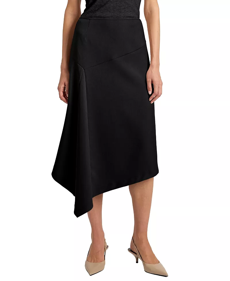 Santorelli Myna Asymmetrical Midi-Length Skirt