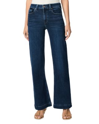 Leenah Cotton Stretch High Rise Wide Leg Jeans in Basilica