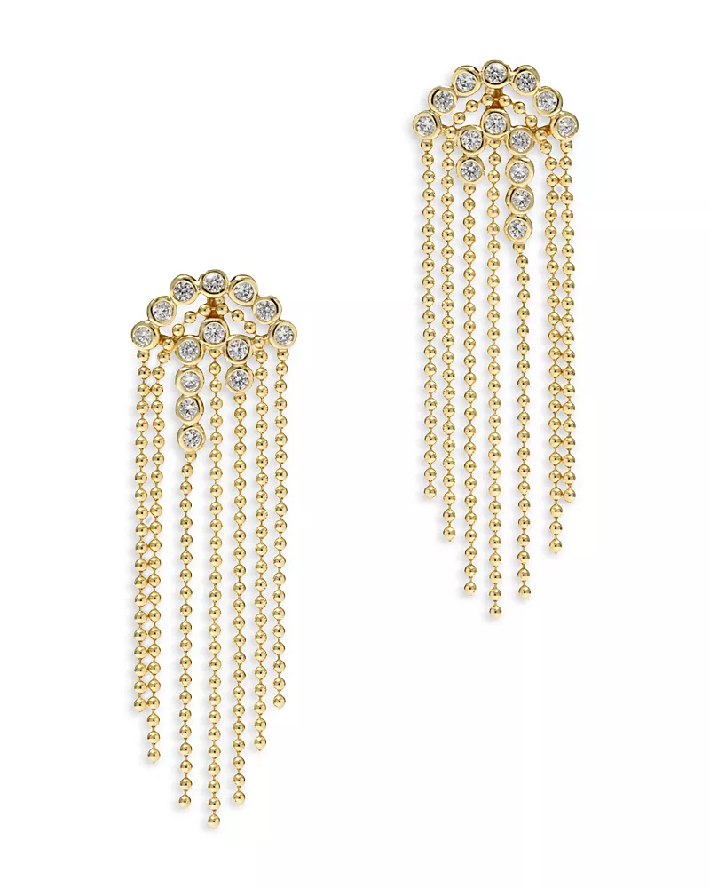 Alexis Bittar Asterales Cubic Zirconia Bubble Fringe Chandelier Earrings