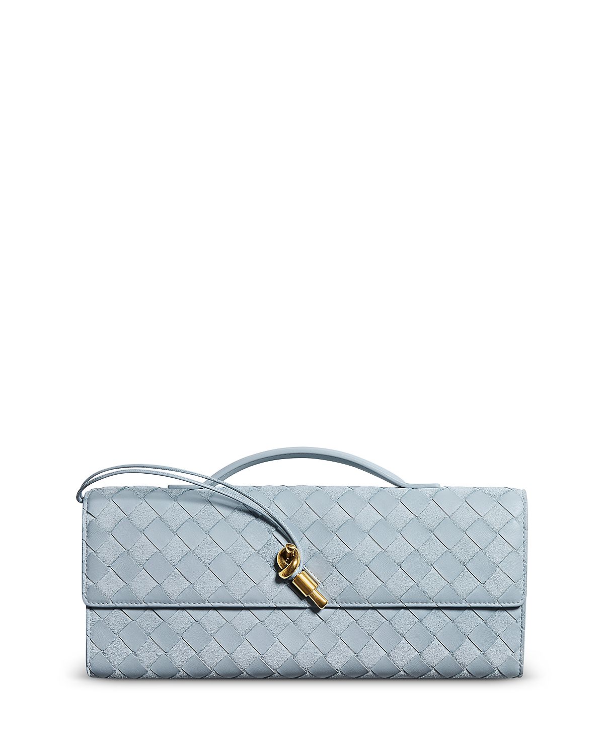 Bottega Veneta Intrecciato Suede & Leather Top Handle Clutch