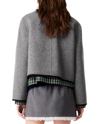 Gardenia Wool Blend Double Faced Short Coat - thumbnail 3