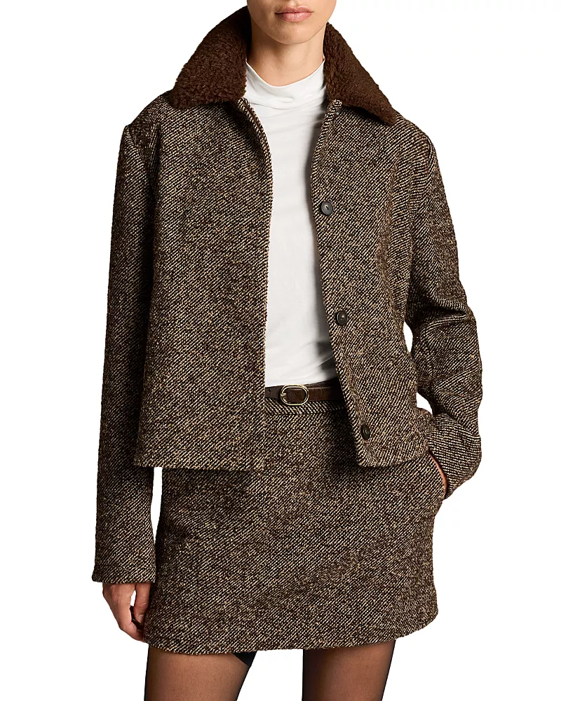 Vince Contrast Collar Boucle Jacket