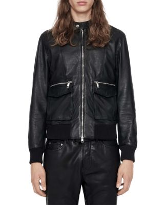 Hiro Bomber Zip Leather Jacket