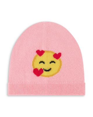 Girls' Smile Hearts Intarsia Cashmere Hat, Baby - Exclusive