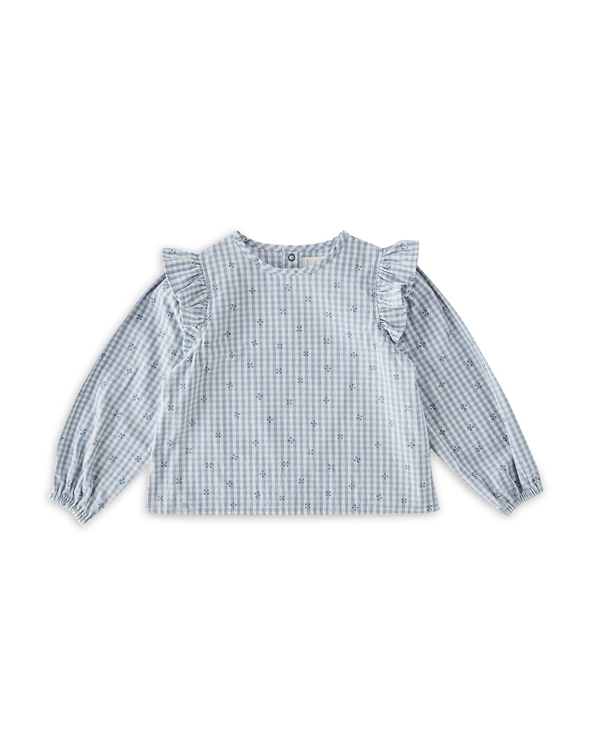 Pehr Girls' Printed Gingham Ruffled Cotton Top - Baby