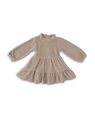 Girls' Velour Tiered Long Sleeves Dress - Baby