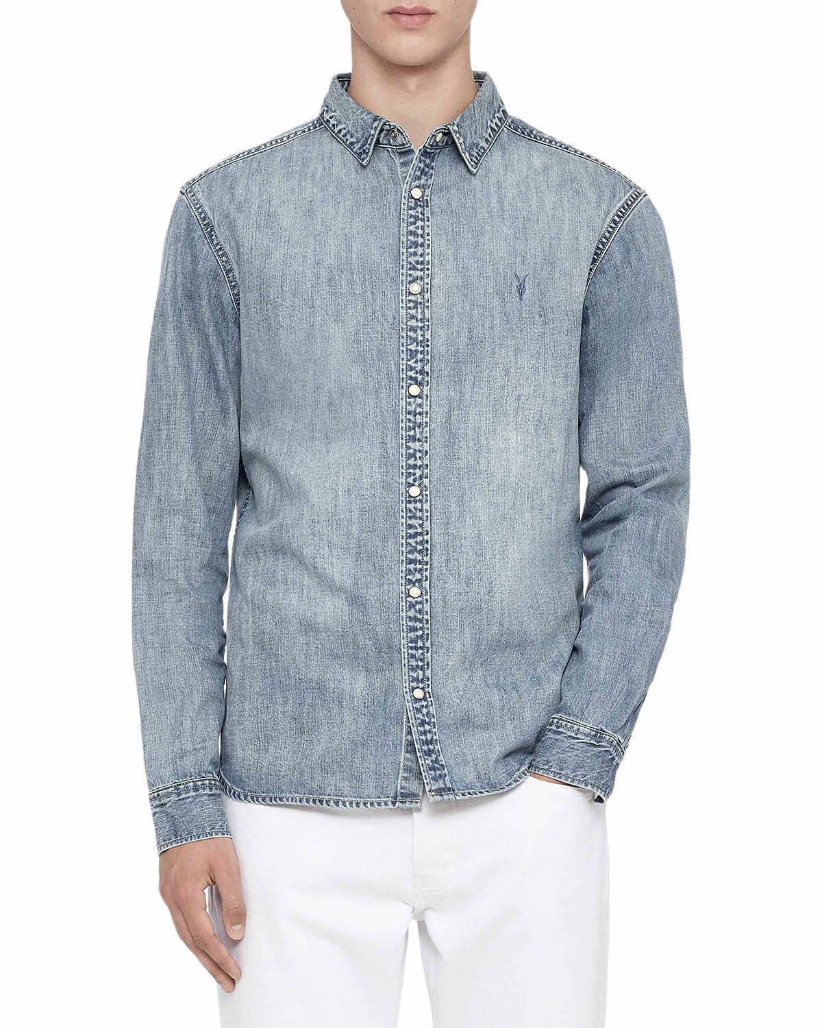 Allsaints Gleason Casual Cotton Denim Shirt