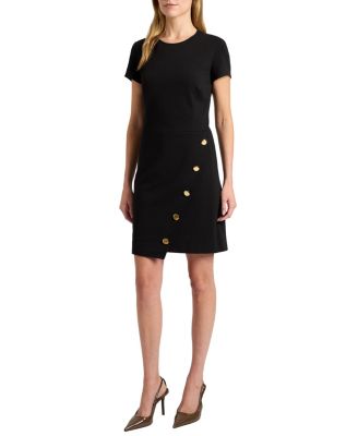 Loni Short Sleeve A-Line Dress in Soft Punto Milano