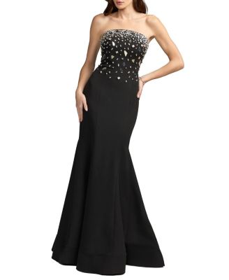  Strapless Embellished Crepe Mermaid Gown