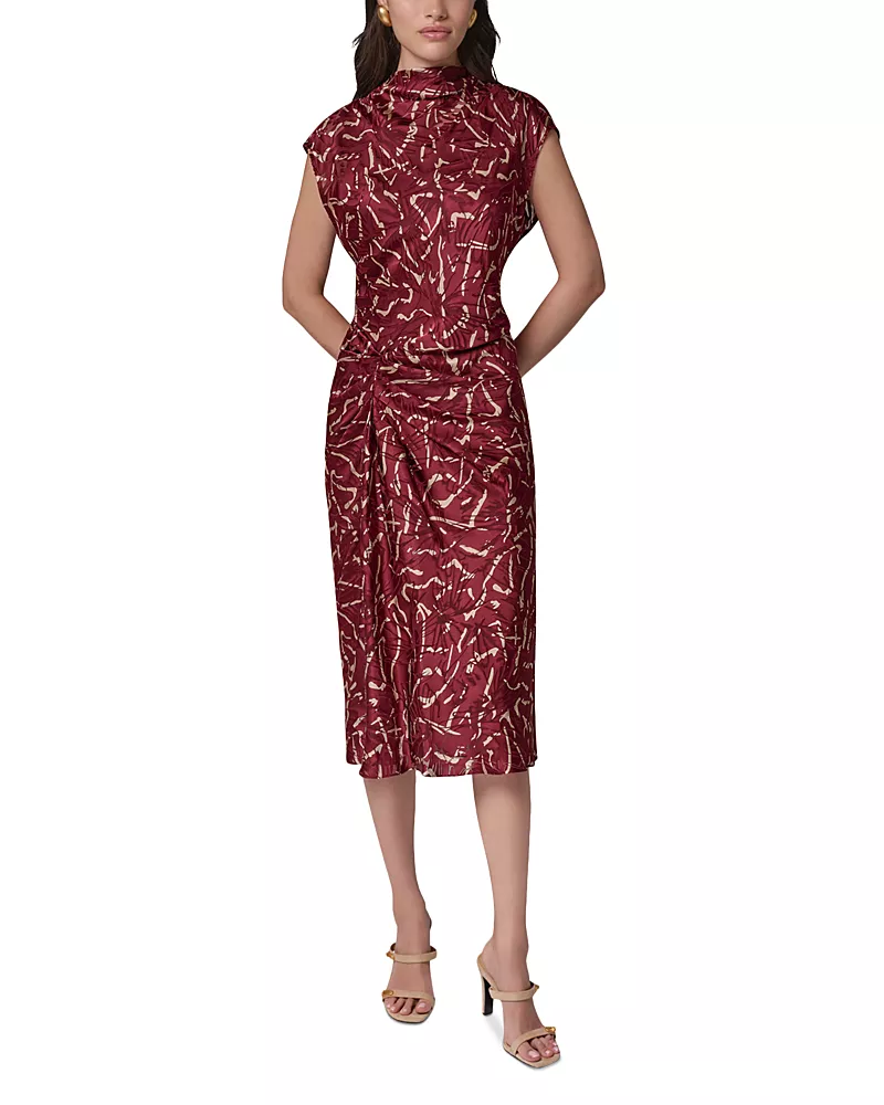 Donna Karan New York Cowl Neck Side Ruched Dress