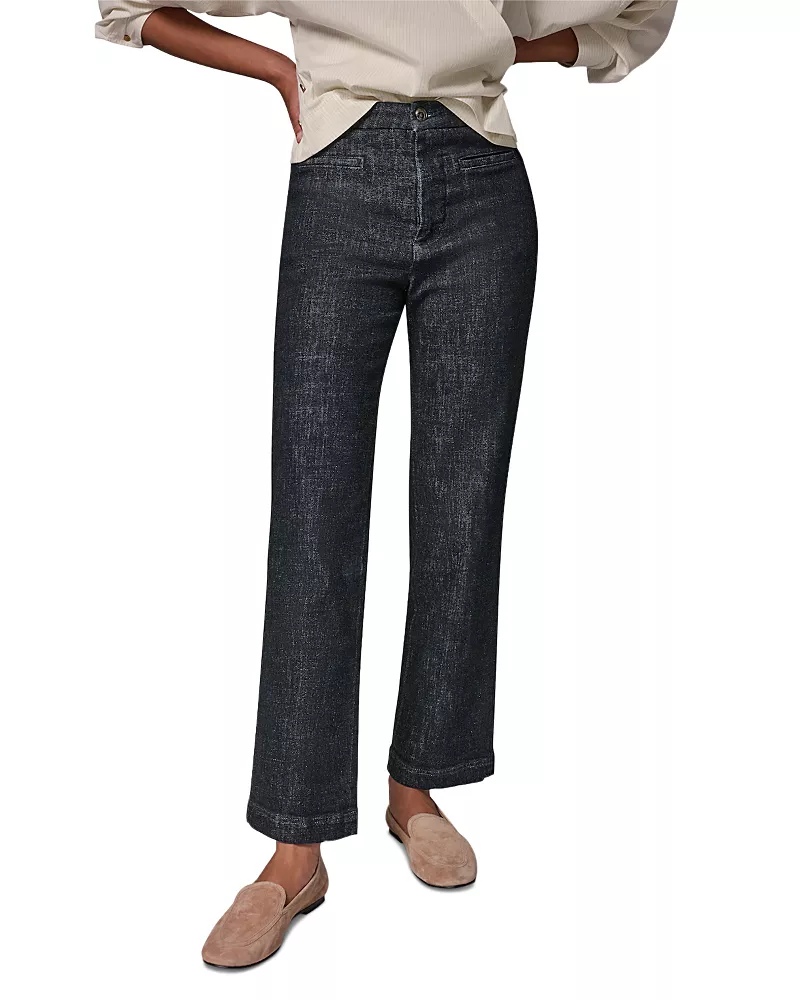 Donna Karan Weekend The Ren Cotton Stretch High Rise Straight Pants