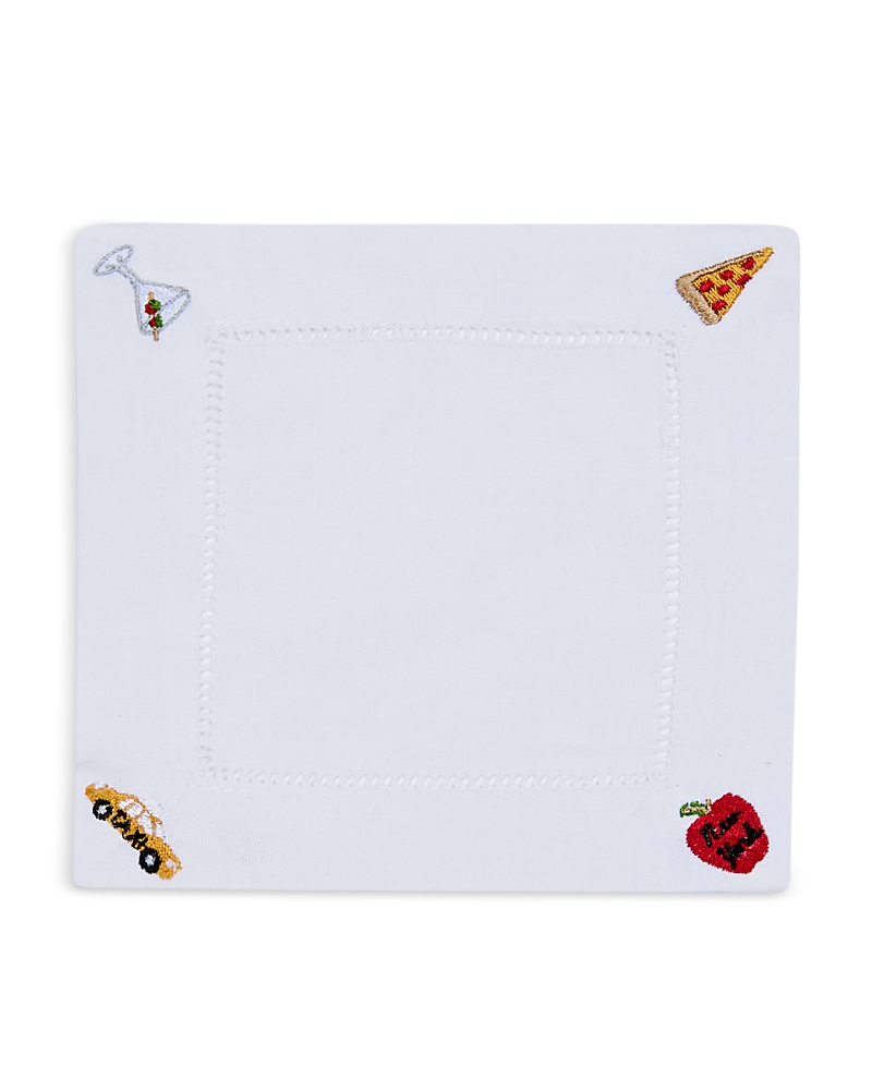 Abbode Nyc Icons Linen & Cotton Cocktail Napkins, Set Of 2 In Black