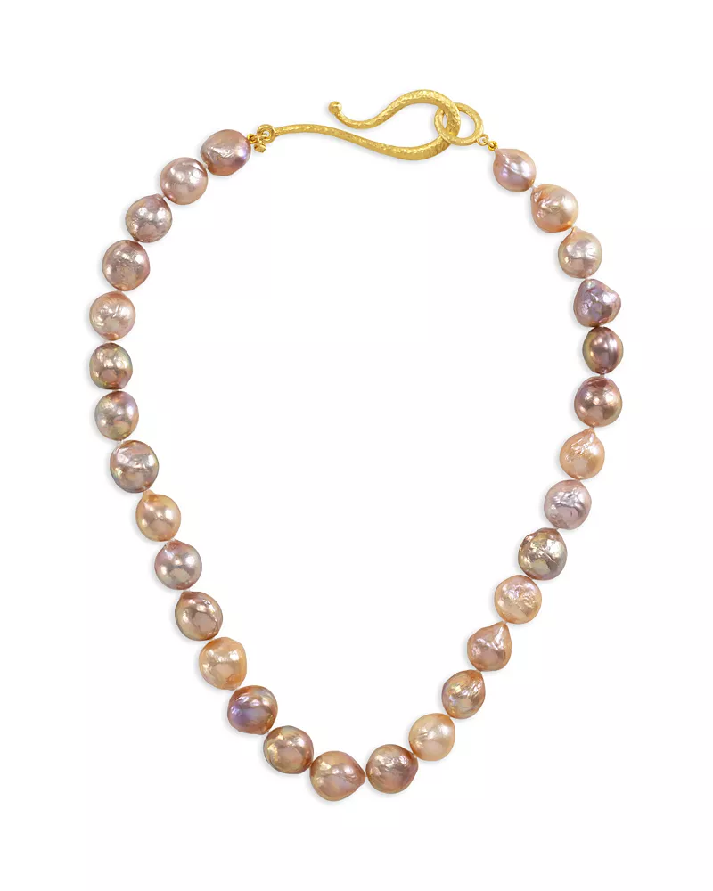 Jorge Adeler 18K Yellow Gold Sea Cultured Multicolored Freshwater Pearl Necklace, 18