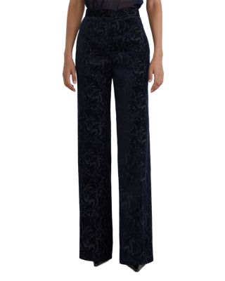 Flocked Velvet Flare Trousers