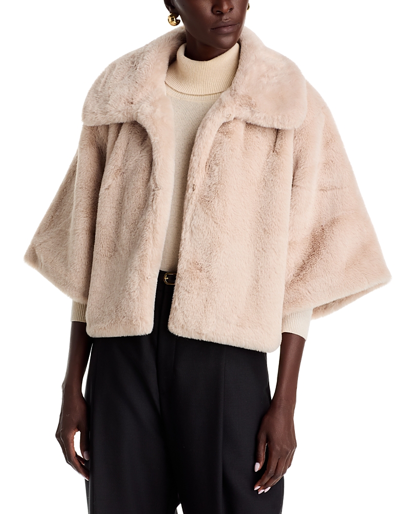 Echo Blair Sheared Faux Fur Jacket In Taupe