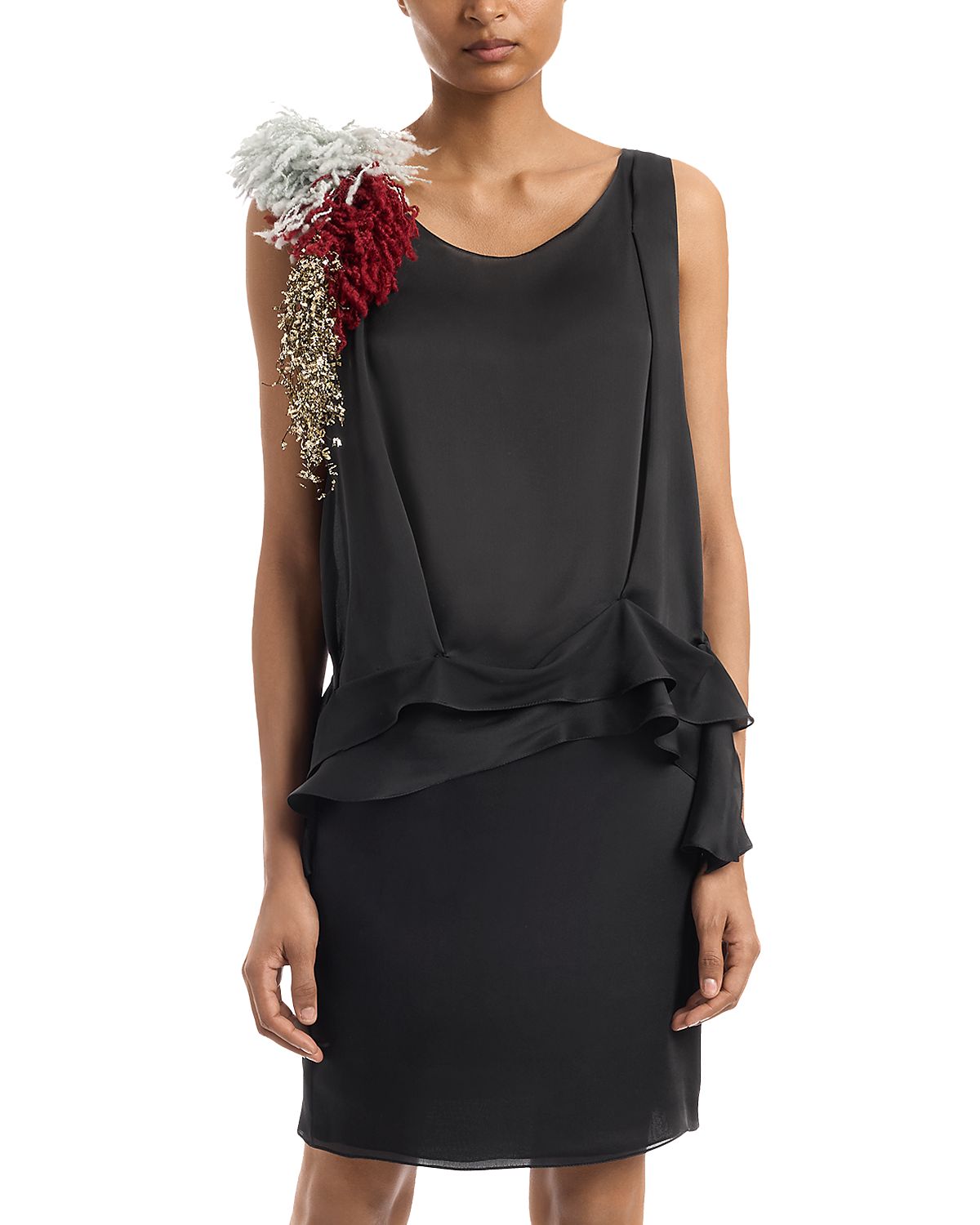 Liberowe Embellished Sleeveless Silk Top