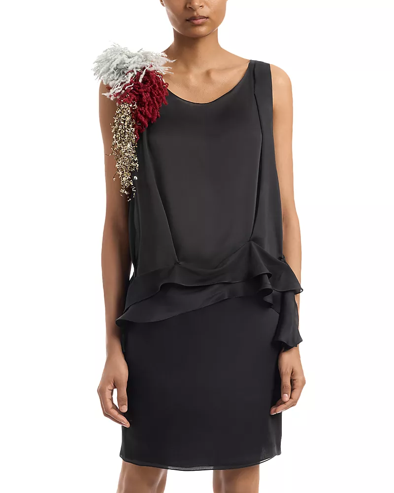 Liberowe Embellished Sleeveless Silk Top