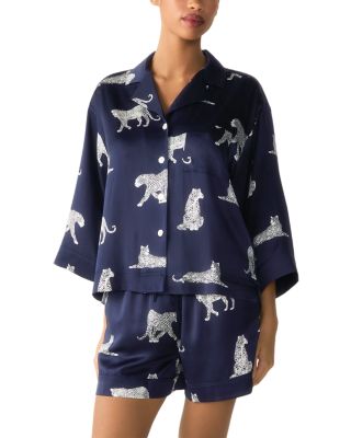 Olivia Silk Shirt & Pull On Shorts Pajama Set