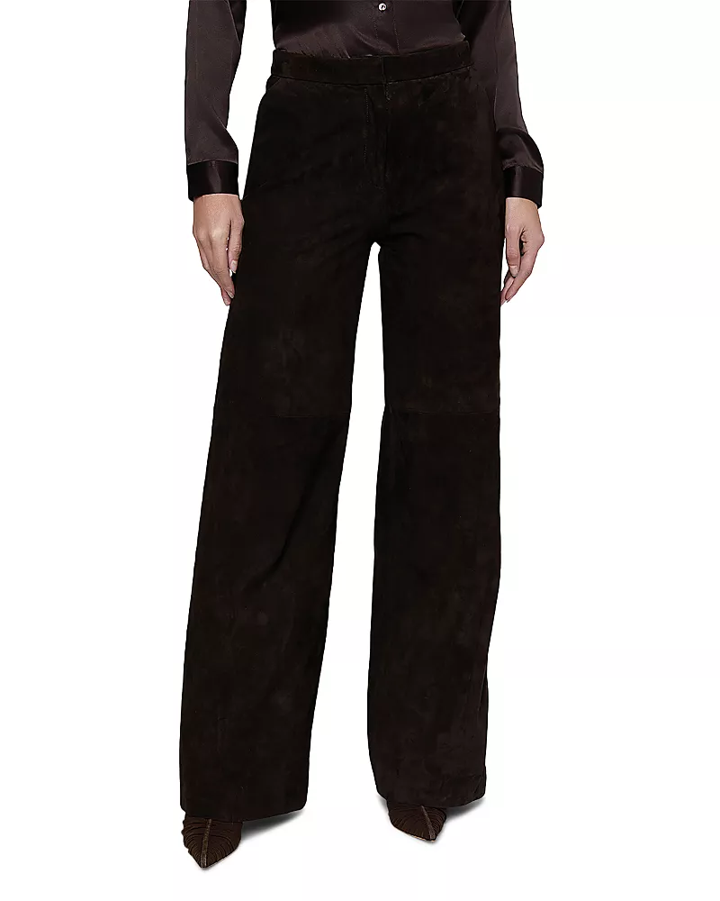 L'Agence Livvy Suede Straight Pants