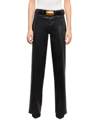 Petite Scottie High Rise Wide Leg Jeans in Noir Coated