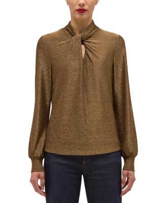 Ashley Sparkle Twist Neck Top