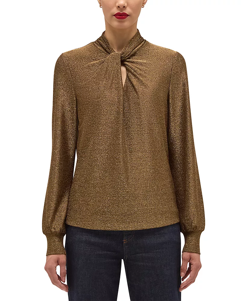 Hobbs London Ashley Sparkle Twist Neck Top
