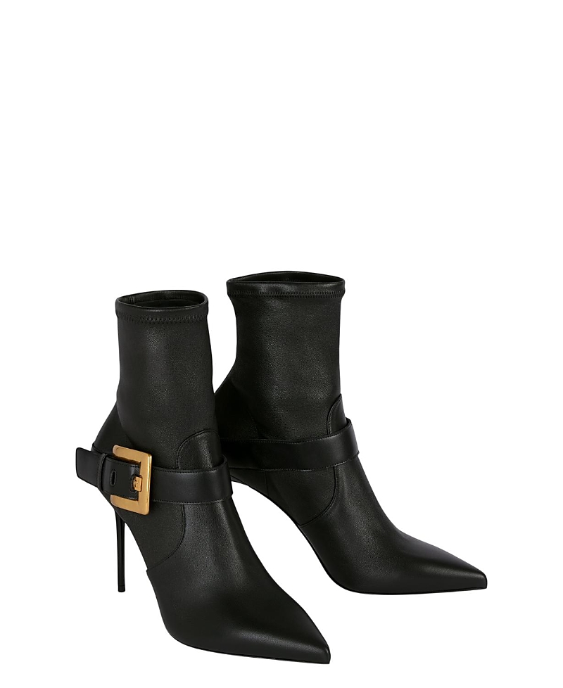 Balmain Women's Anthem Stretch Leather Ankle Boots