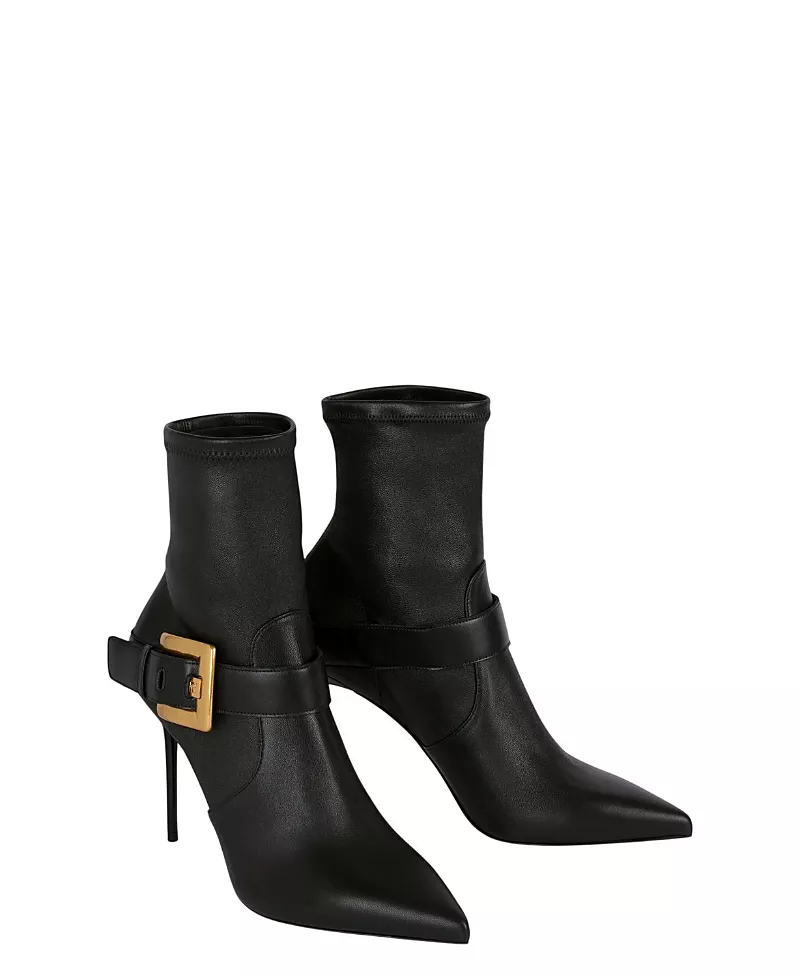 Balmain Women's Anthem Stretch Leather Ankle Boots