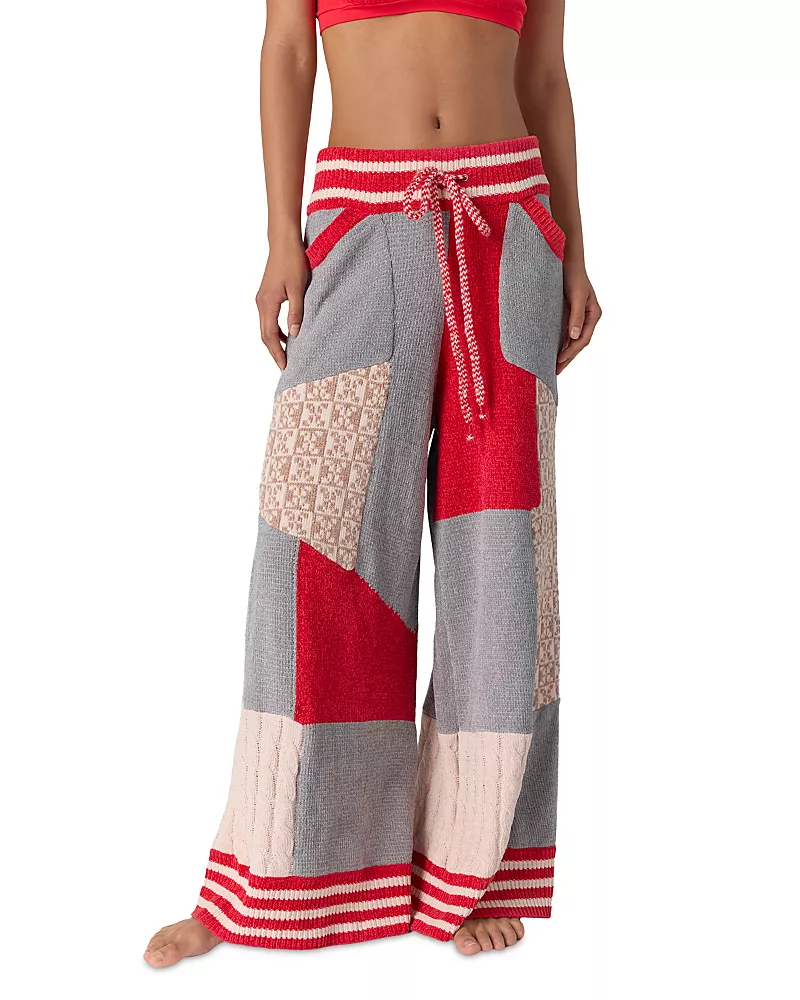 Free People Snow Much Fun Patchwork Drawstring Lounge Pants