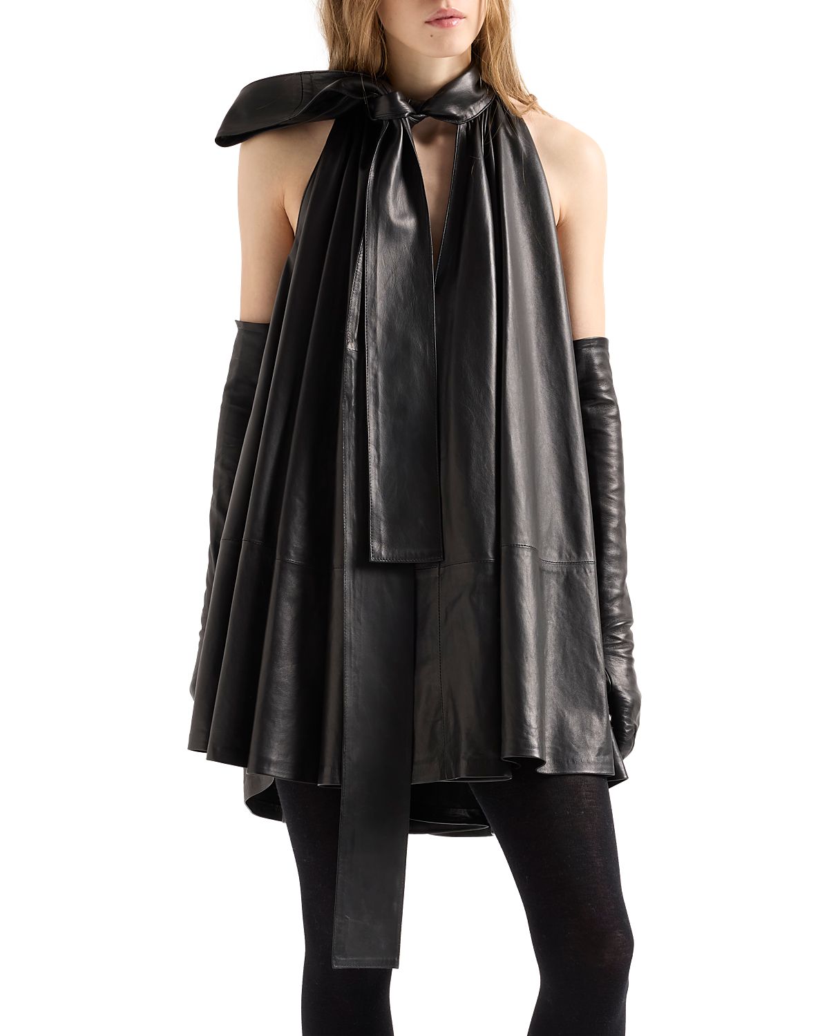 7 For All Mankind Frill Faux Leather Dress