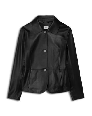 Carmen Leather Button Front Jacket