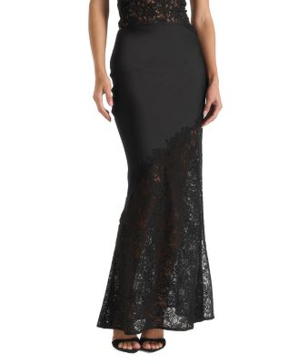 Belle Satin Lace Maxi Skirt