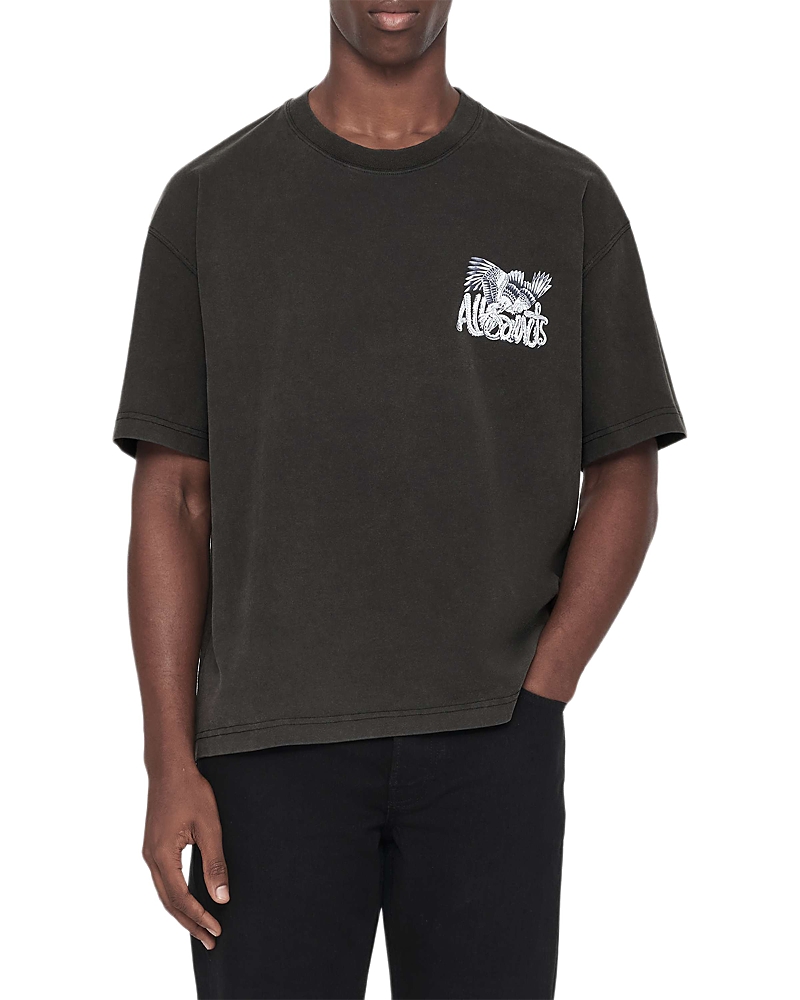 Allsaints Rattlesnake Battles Cotton Logo Graphic T-Shirt