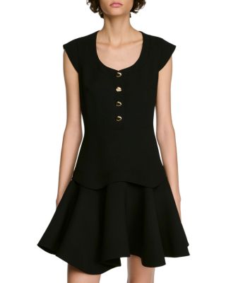 Sandro Brittany Button Front Flare Dress